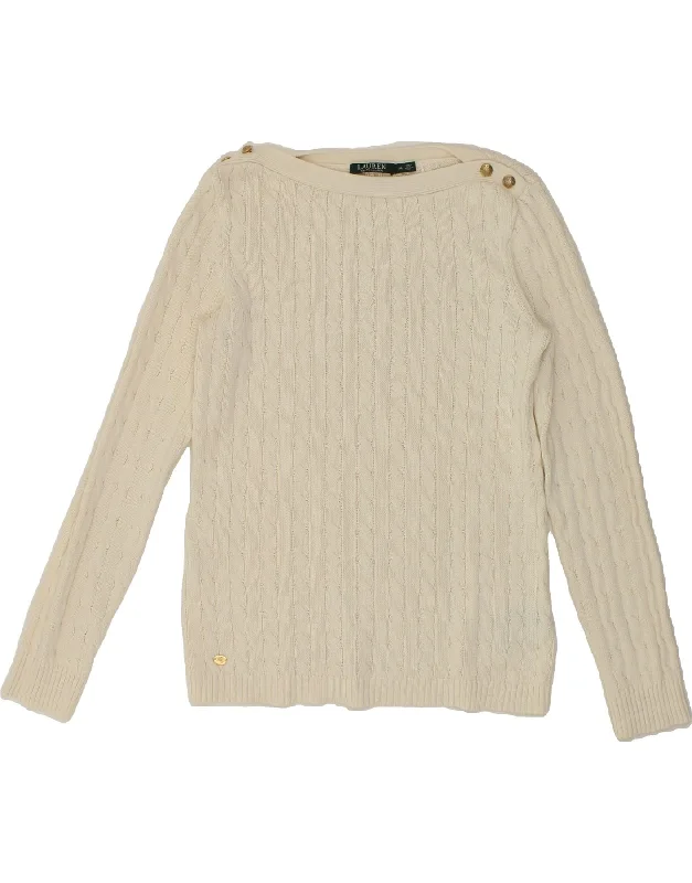 RALPH LAUREN Womens Boat Neck Jumper Sweater UK 18 XL White Cotton Velvet Chenille Corduroy RALPH LAUREN Womens Boat Neck Jumper Sweater UK 18 XL White Cotton Velvet Chenille Corduroy