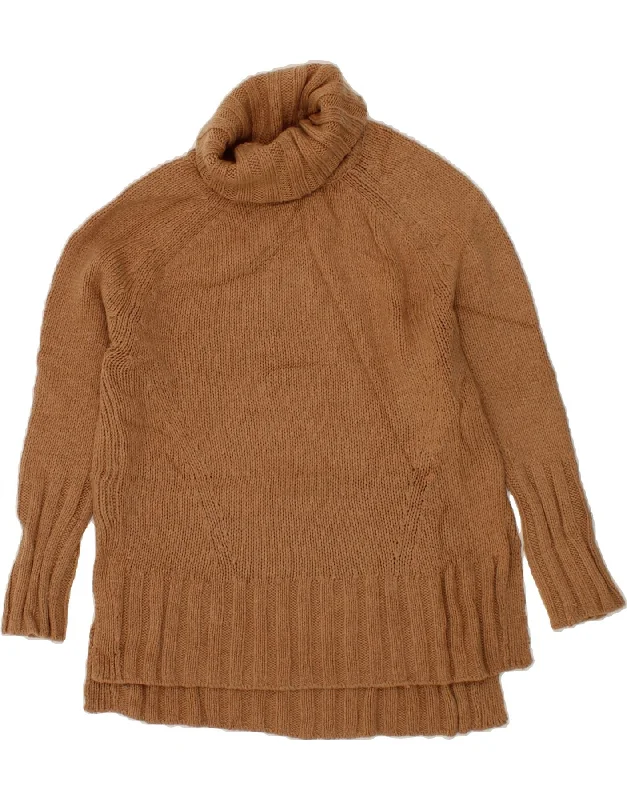 REISS Womens Oversized Roll Neck Jumper Sweater UK 10 Small Brown Wool Terry Blend Velvet Blend Canvas Blend REISS Womens Oversized Roll Neck Jumper Sweater UK 10 Small Brown Wool Terry Blend Velvet Blend Canvas Blend