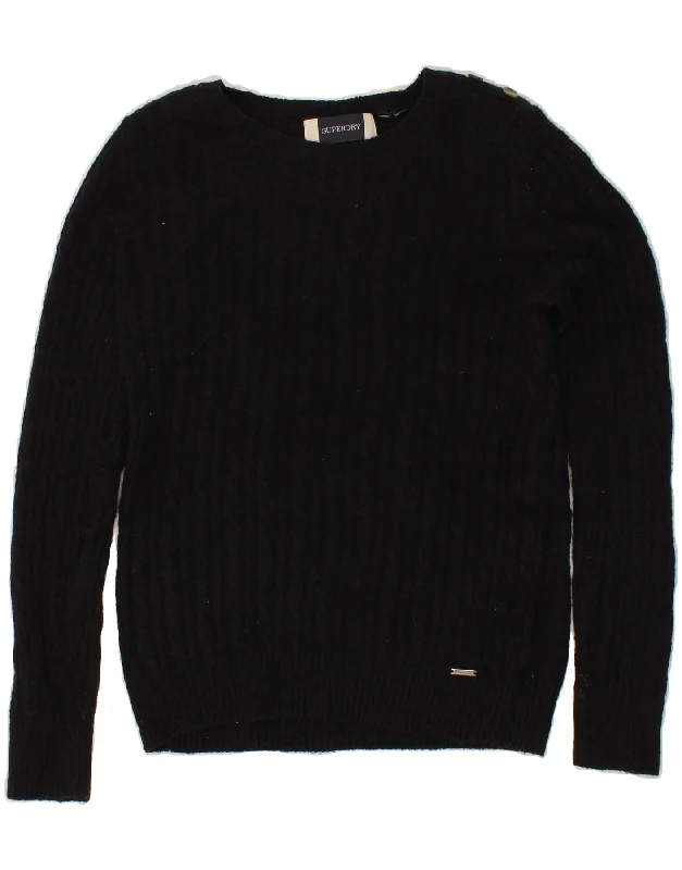 SUPERDRY Womens Boat Neck Jumper Sweater UK 12 Medium Navy Blue Acrylic Hooded Caped Shawl Collar SUPERDRY Womens Boat Neck Jumper Sweater UK 12 Medium Navy Blue Acrylic Hooded Caped Shawl Collar