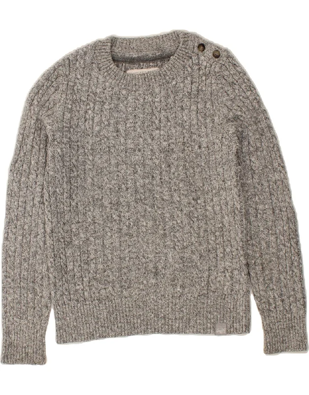 SUPERDRY Womens Boat Neck Jumper Sweater UK 14 Medium Grey Flecked Acrylic Rayon Fabric Velvet Fabric Corduroy Fabric SUPERDRY Womens Boat Neck Jumper Sweater UK 14 Medium Grey Flecked Acrylic Rayon Fabric Velvet Fabric Corduroy Fabric