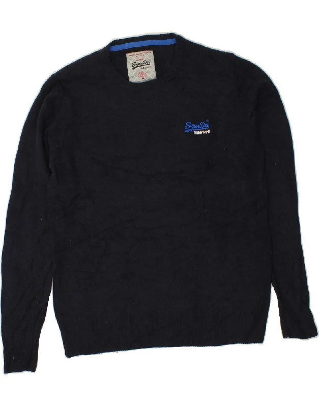 SUPERDRY Womens Vintage Crew Neck Jumper Sweater UK 16 Large Navy Blue Nylon Fabric Polyester Fabric Spandex Fabric SUPERDRY Womens Vintage Crew Neck Jumper Sweater UK 16 Large Navy Blue Nylon Fabric Polyester Fabric Spandex Fabric