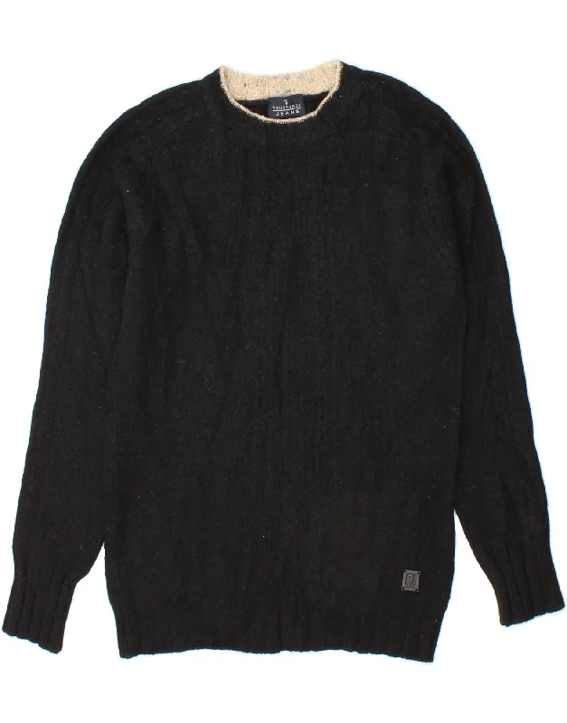 TRUSSARDI JEANS Womens Crew Neck Jumper Sweater UK 12 Medium Black Flecked Chenille Fabric Brocade Fabric Lace Fabric TRUSSARDI JEANS Womens Crew Neck Jumper Sweater UK 12 Medium Black Flecked Chenille Fabric Brocade Fabric Lace Fabric