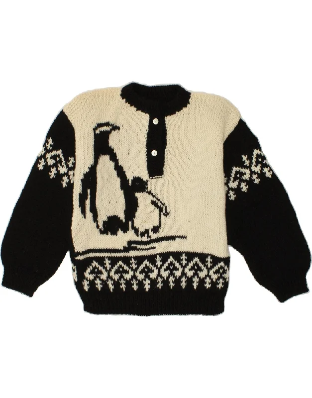 VINTAGE Womens Crew Neck Jumper Sweater UK 14 Medium Black Animal Print Slim Fit Regular Fit Oversized VINTAGE Womens Crew Neck Jumper Sweater UK 14 Medium Black Animal Print Slim Fit Regular Fit Oversized