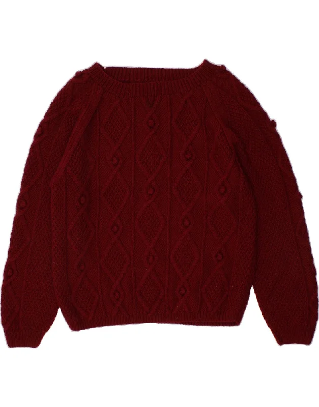 VINTAGE Womens Oversized Boat Neck Jumper Sweater UK 16 Large Burgundy Boat Neck Shawl Collar Notched Collar VINTAGE Womens Oversized Boat Neck Jumper Sweater UK 16 Large Burgundy Boat Neck Shawl Collar Notched Collar