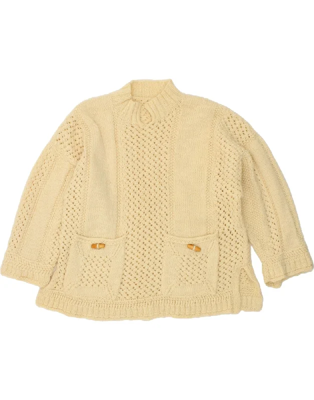VINTAGE Womens Turtle Neck Jumper Sweater UK 18 XL Beige Fleece Fabric Down Fabric Feather Fabric VINTAGE Womens Turtle Neck Jumper Sweater UK 18 XL Beige Fleece Fabric Down Fabric Feather Fabric