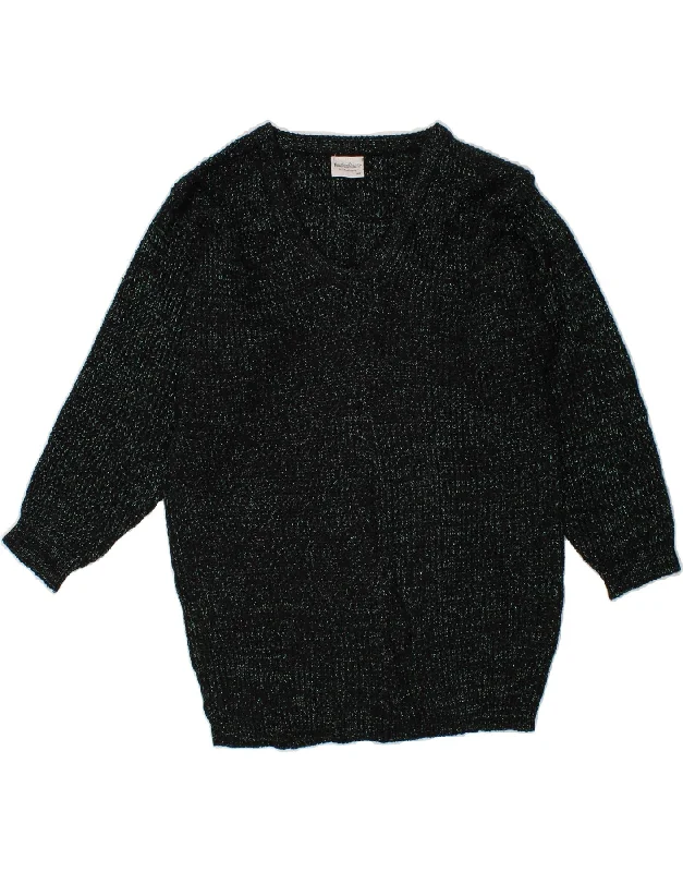 VINTAGE Womens V-Neck Jumper Sweater IT 42 Medium Green Flecked Mesh Fabric Canvas Fabric Denim Fabric VINTAGE Womens V-Neck Jumper Sweater IT 42 Medium Green Flecked Mesh Fabric Canvas Fabric Denim Fabric