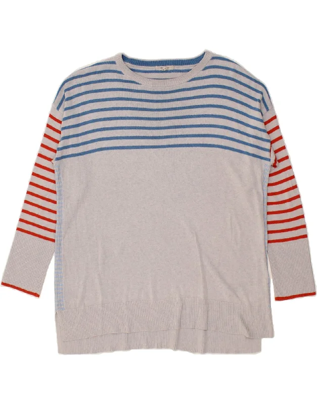 WHITE STUFF Womens Boat Neck Jumper Sweater UK 20 2XL Grey Striped Stretchy Elastic Breathable WHITE STUFF Womens Boat Neck Jumper Sweater UK 20 2XL Grey Striped Stretchy Elastic Breathable