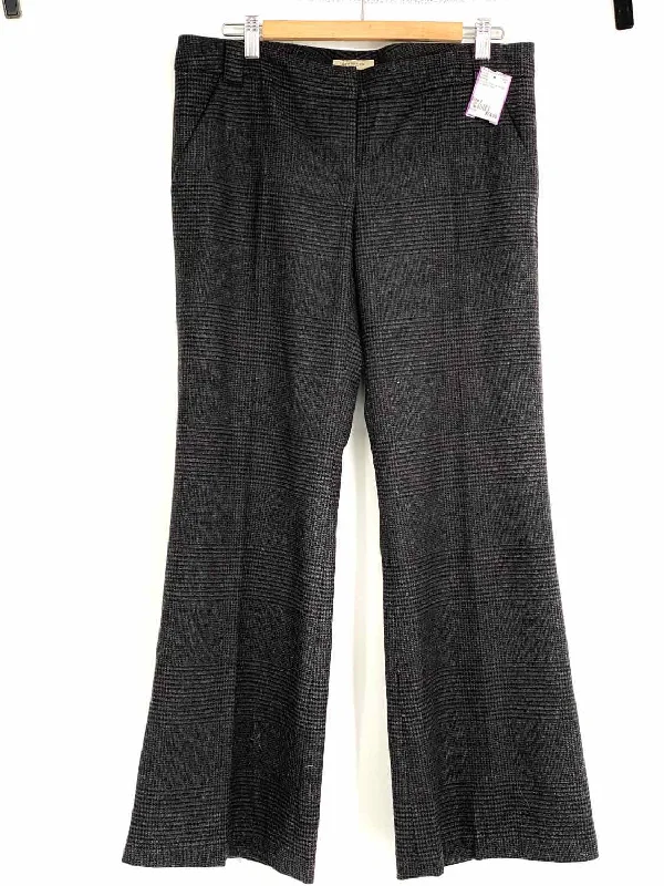 Burberry Women's Charcoal Straight Wool Blend Plaid Size 8 Trousers Trousers Evening Elegant