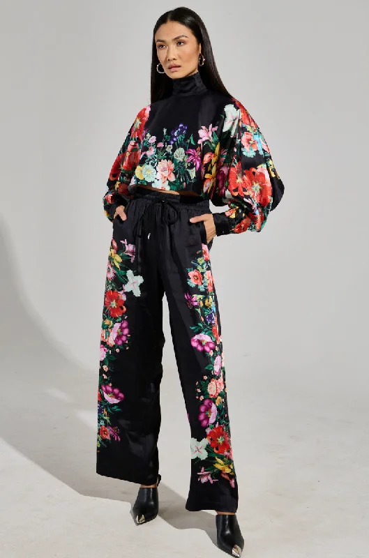 FULL BLOOM STRAIGHT LEG TROUSERS Trousers Formal Black