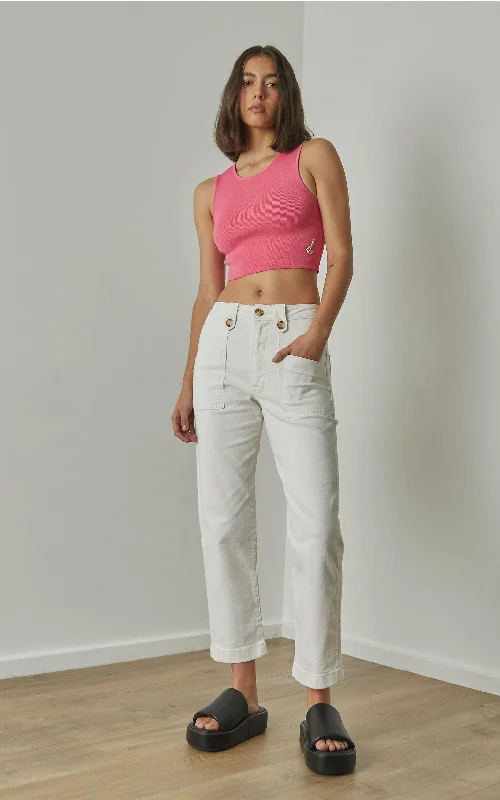 Stella Stretch High Waisted Ivory Trouser Trousers Versatile Stylish