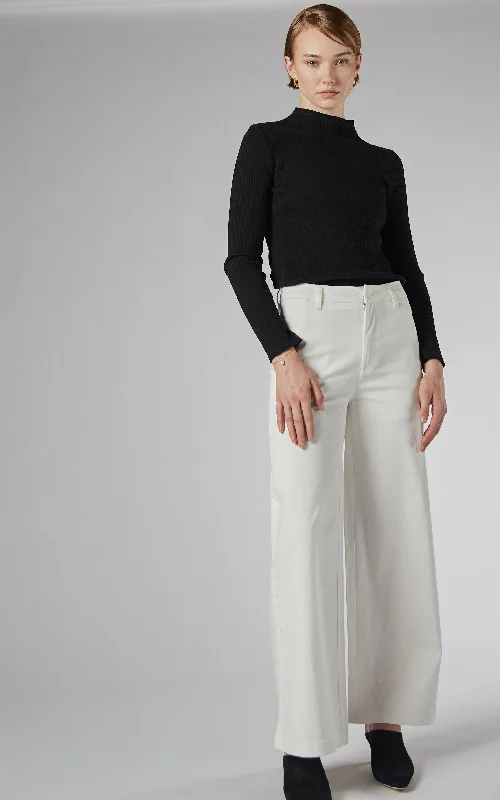 Velika Ivory Wide Leg Trousers Trousers Modern Contemporary