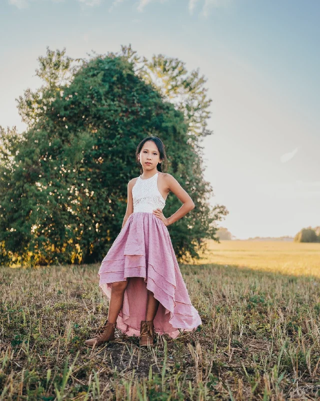 Breezy High Low Dress Blush Pink