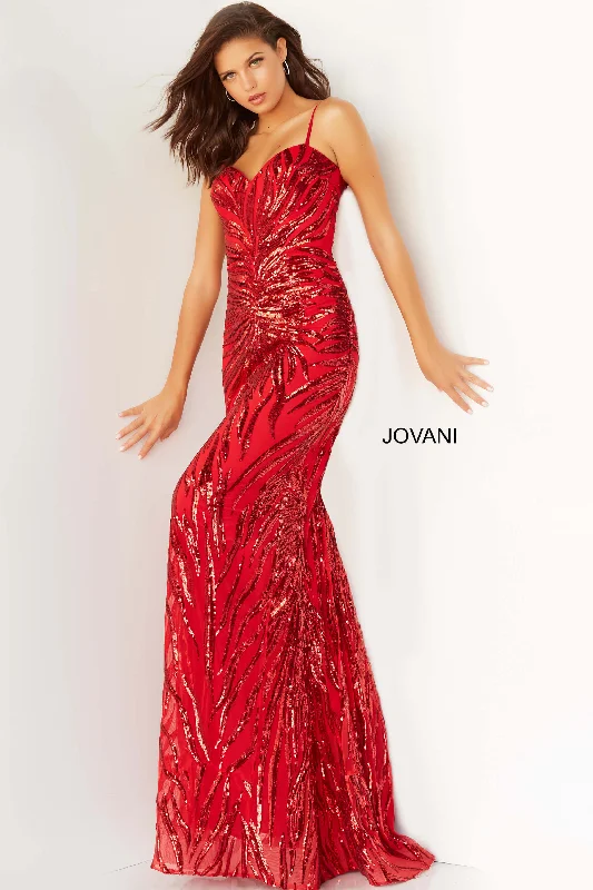 Embellished Tie Back Prom Dress By Jovani -08481
