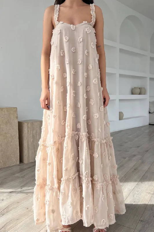 Flower Embellished Slip Dress