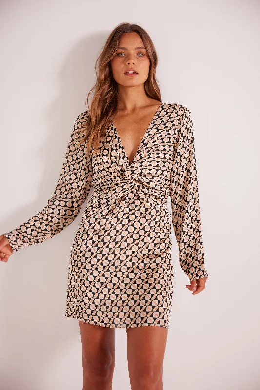 Geometric Cece Twist Dress