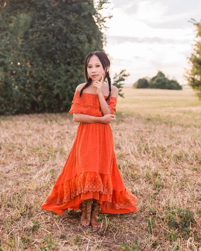 Isla Dress in Sienna Orange