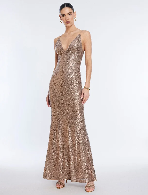 Jiona Sequined Evening Gown