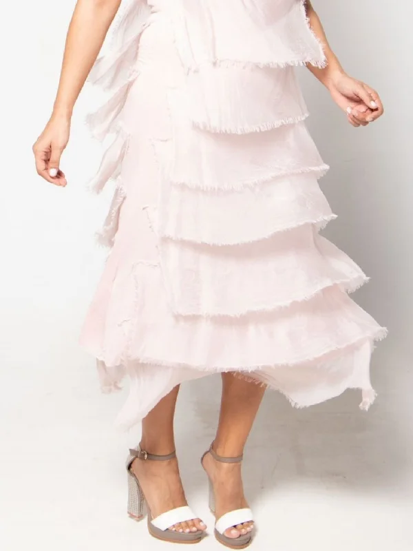 Long Ruffled Dress - Pink