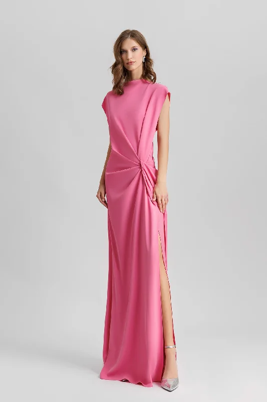 Loose cut crepe dress with drapings