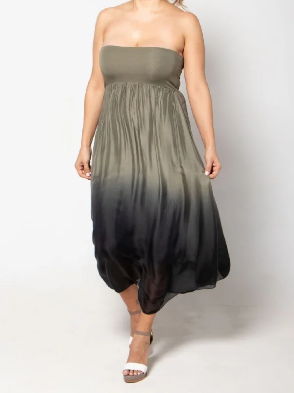 Ombre Skirt Dress Combo - Green