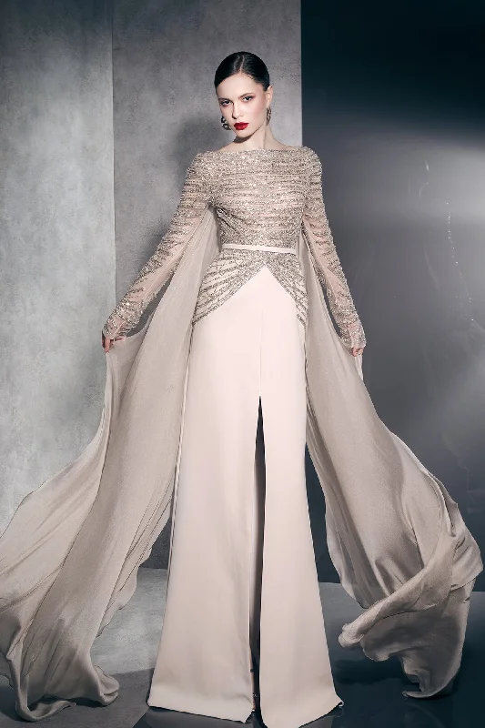 One sleeve beaded dress
