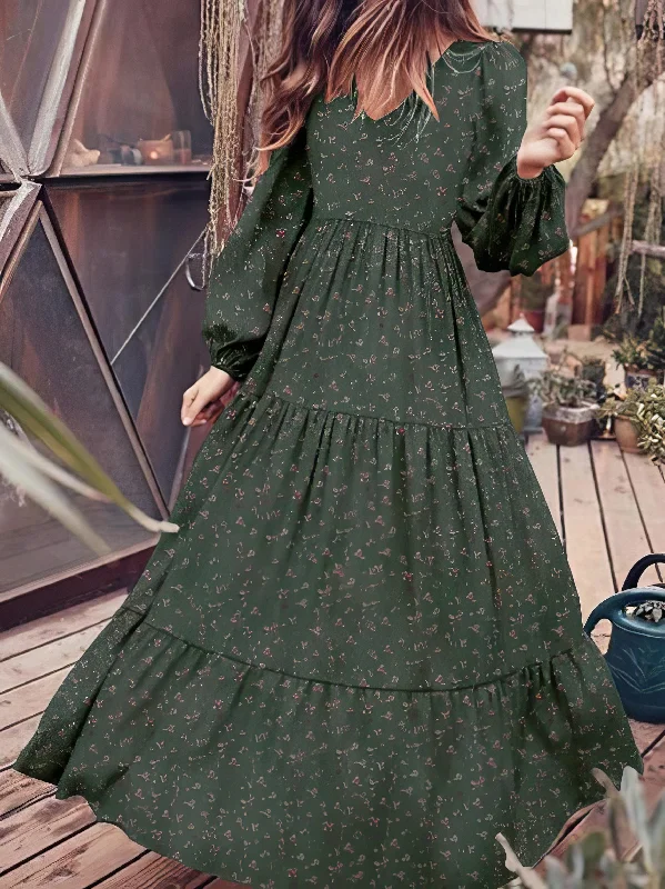 Romantic V-Neck Tiered Dress