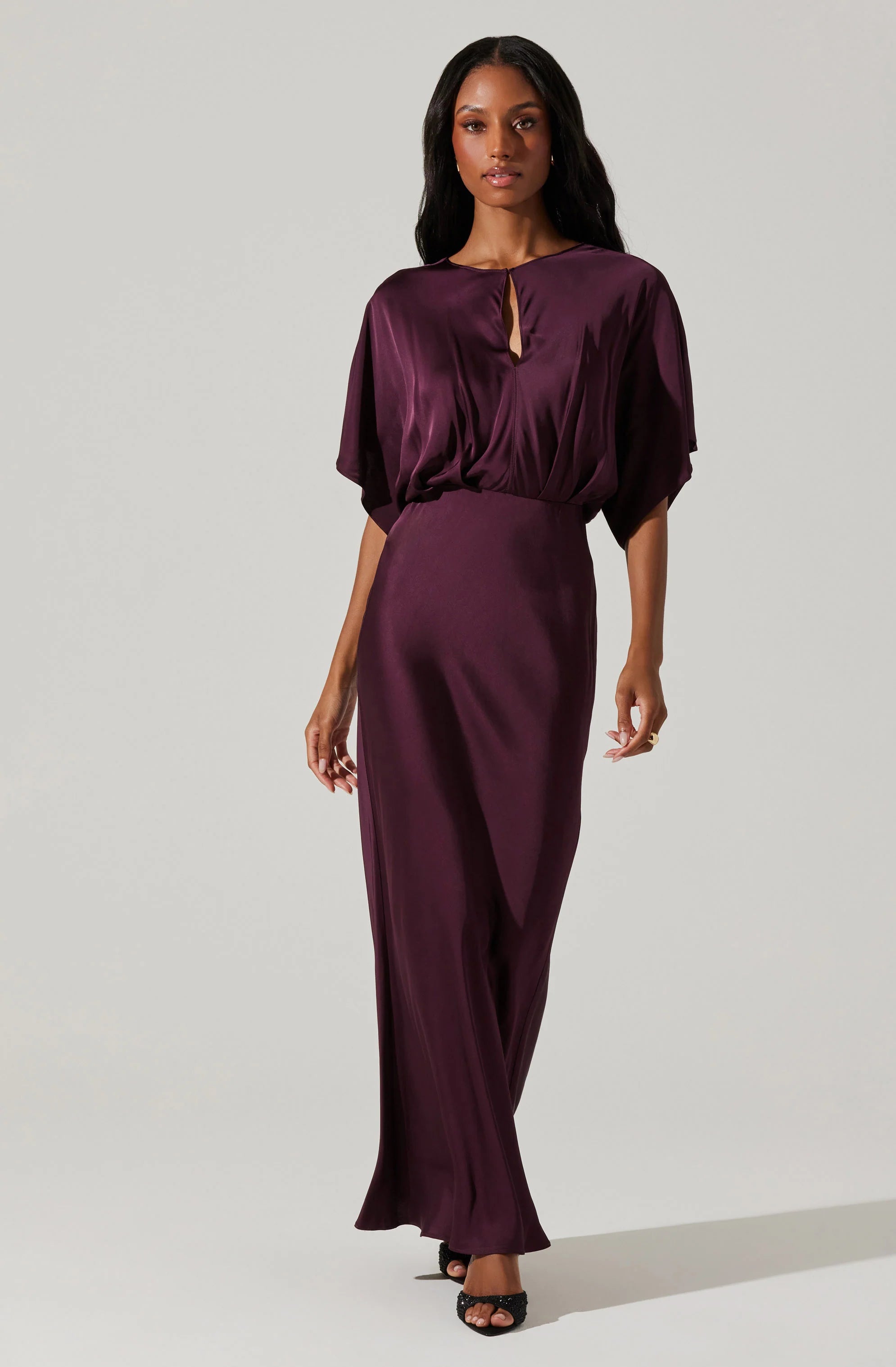 Wine Angelle Dress